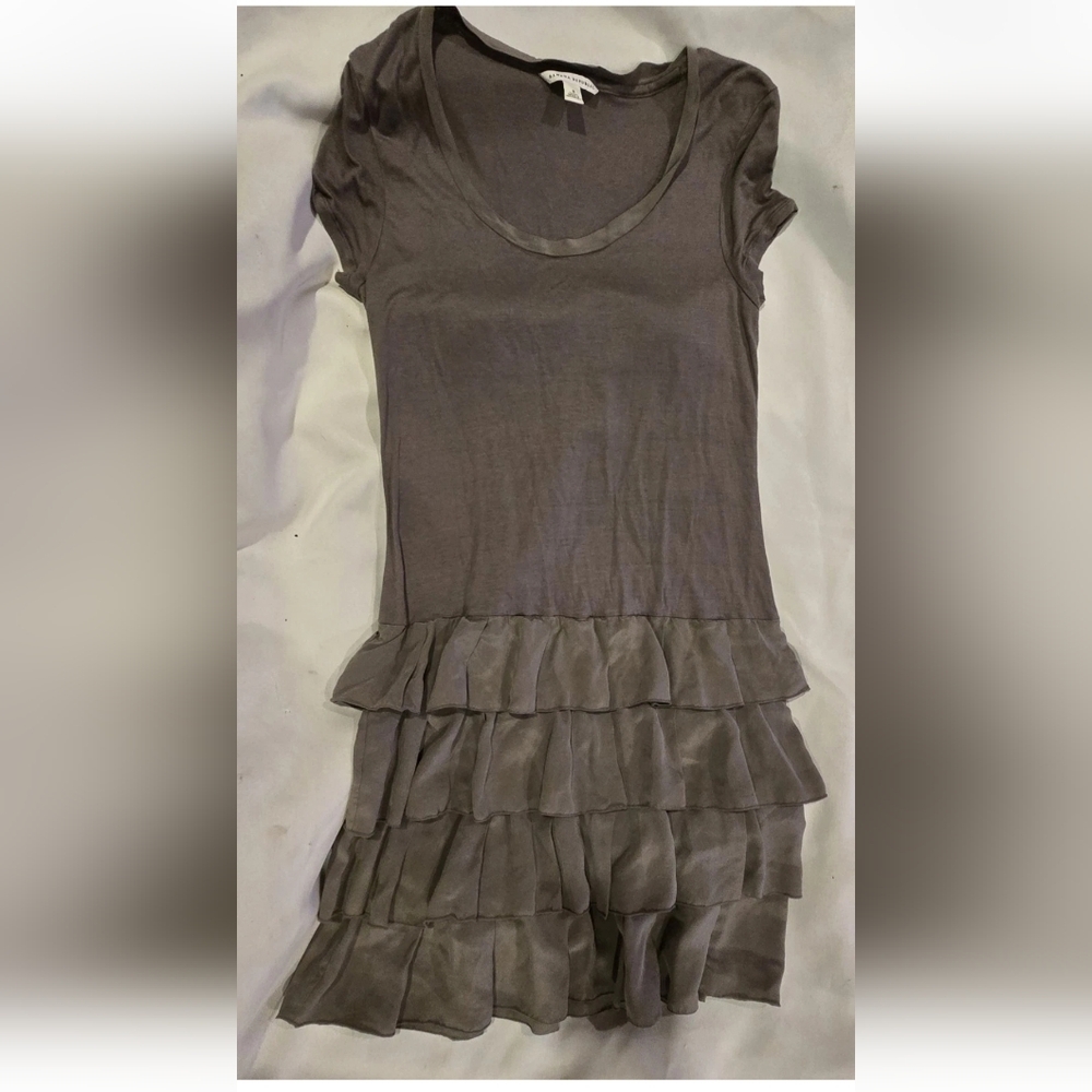 Banana Republic Gray Ruffle Tunic Top Size Small